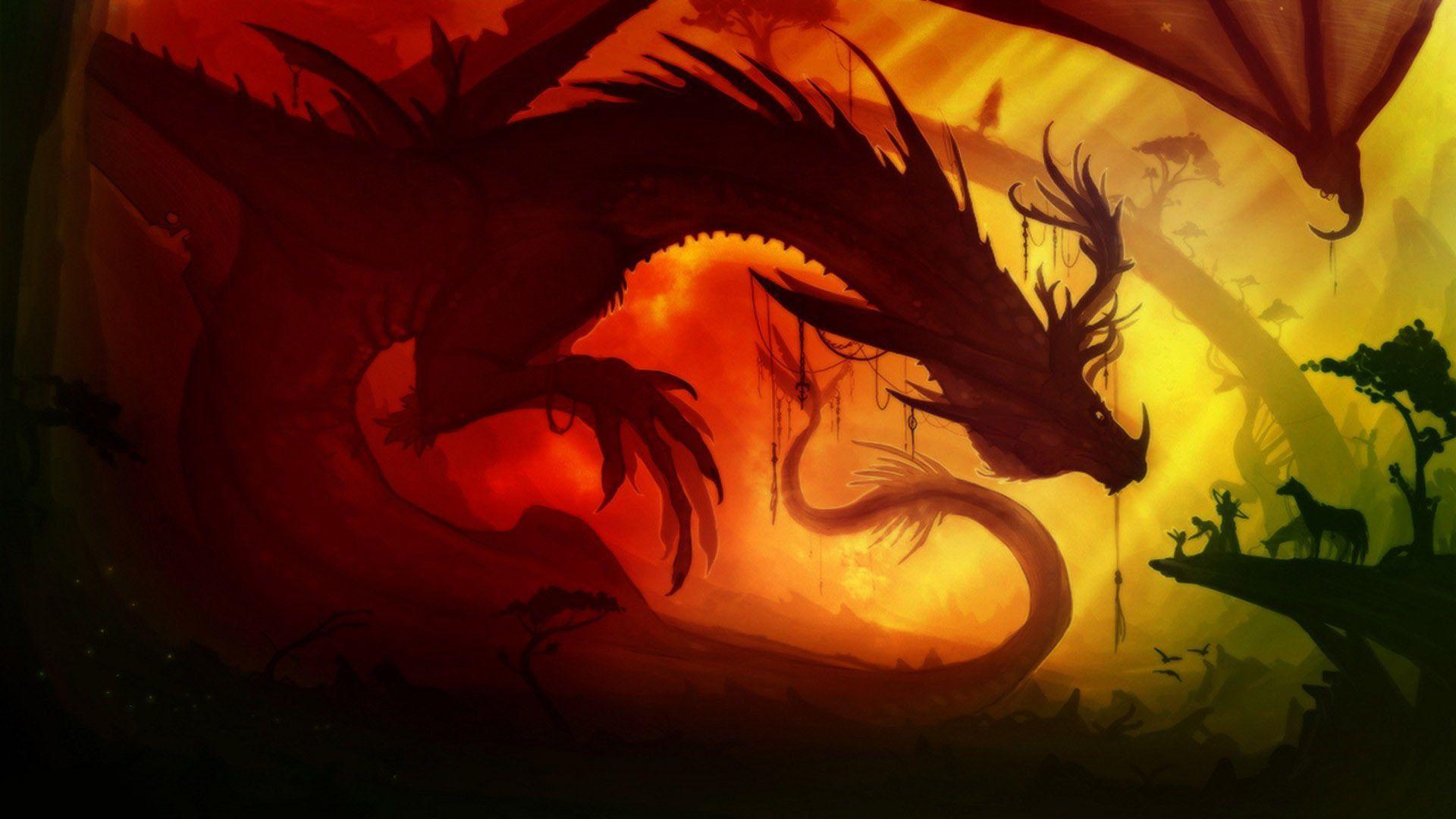 Dragon silhouette wallpaper #