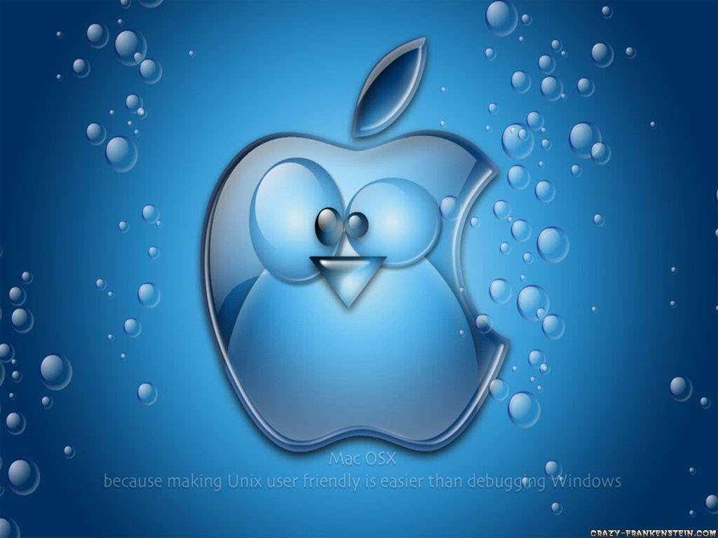 Wallpaper For > Blue Apple Logo Wallpaper