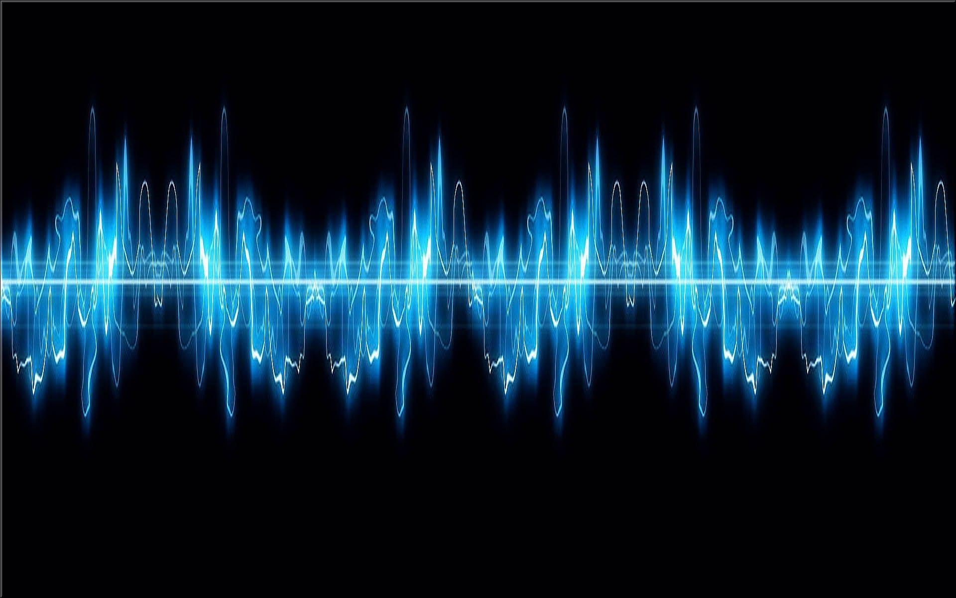 Blue Sound Waves Wallpaper