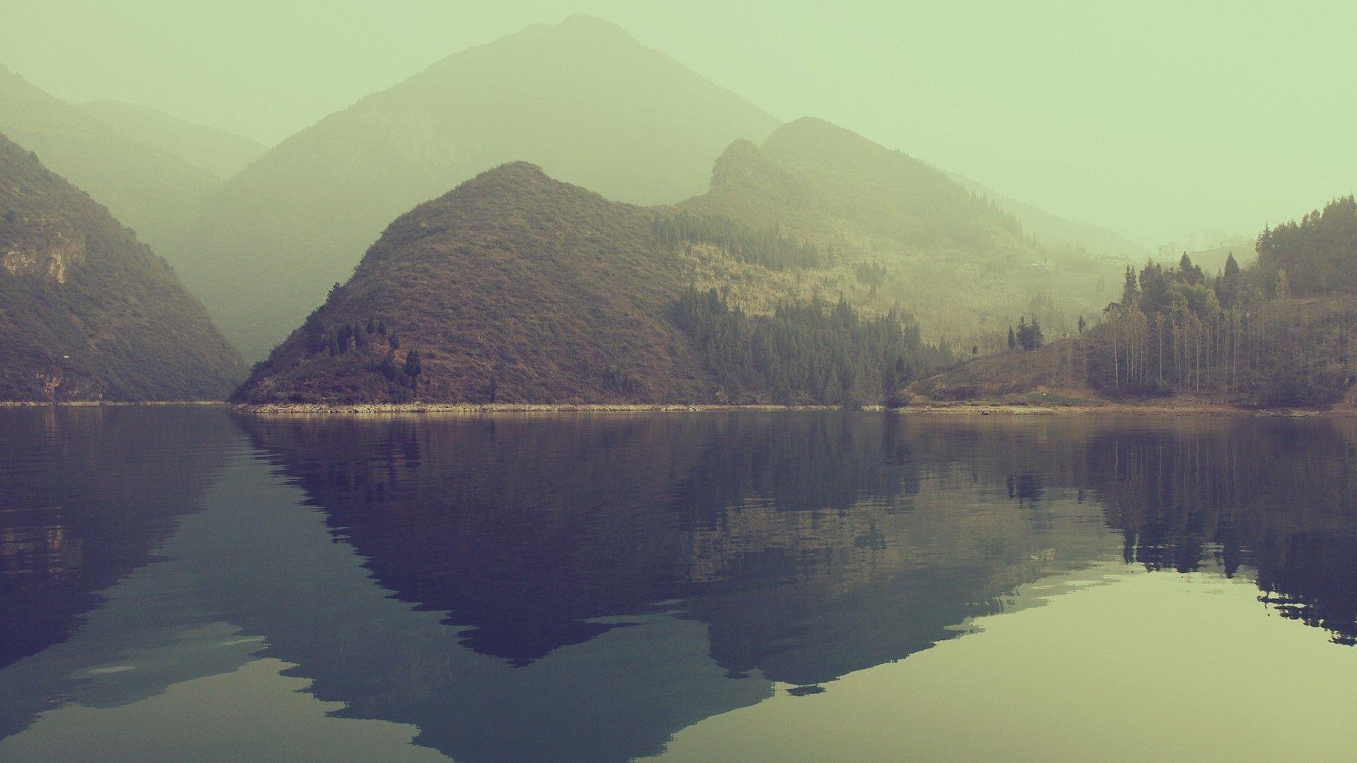 Serene mountain lake wallpaper #