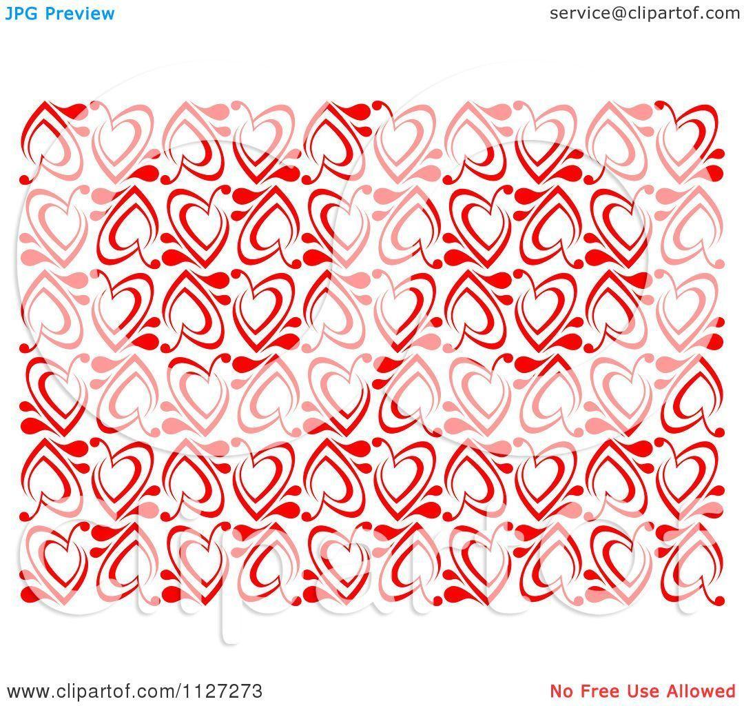 Clipart Of A Seamless Red Heart Background Pattern Free