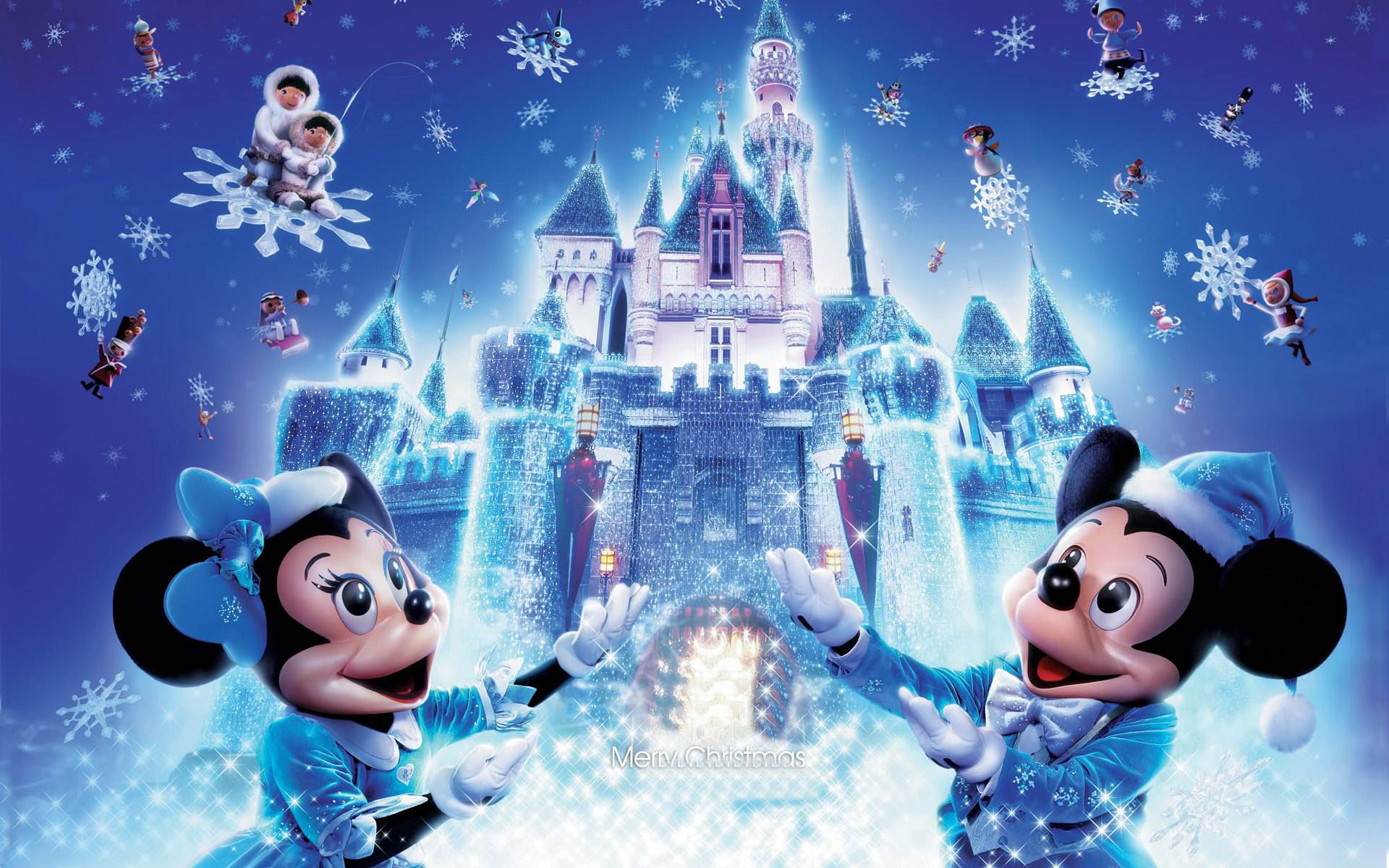 Disney Castle Christmas Image Free Cell Phone Wallpaper HD