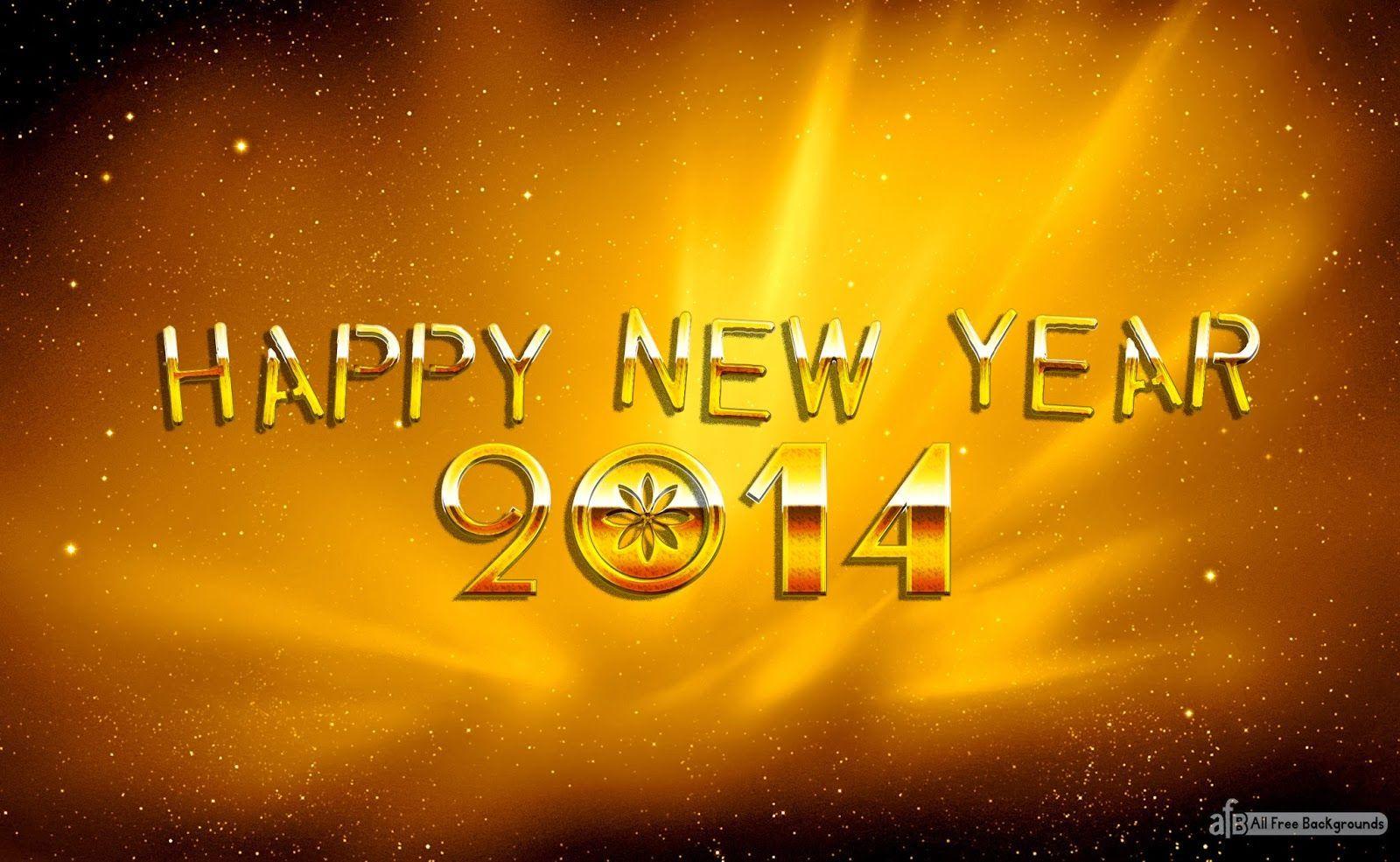 high quality 1600x985 Happy New Year 2014 Golden HD All Free