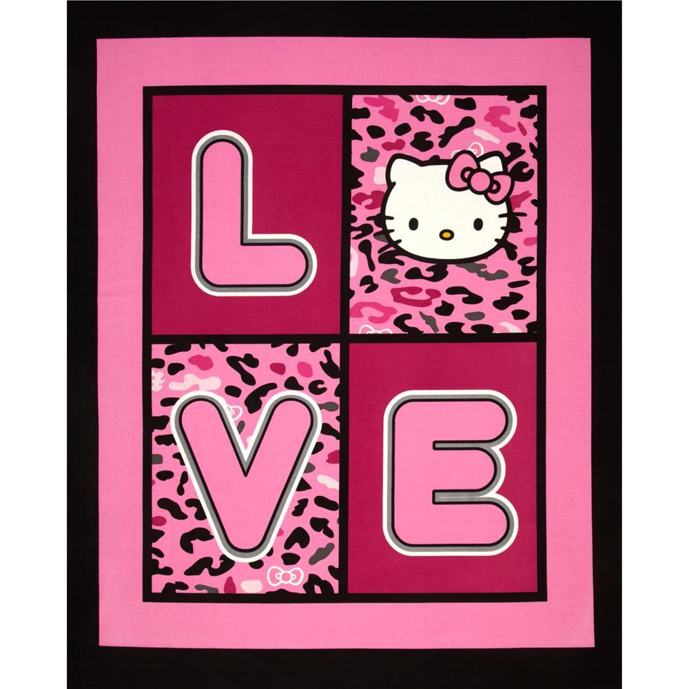 Hello Kitty Cupcake Panel Pink Designer Fabric