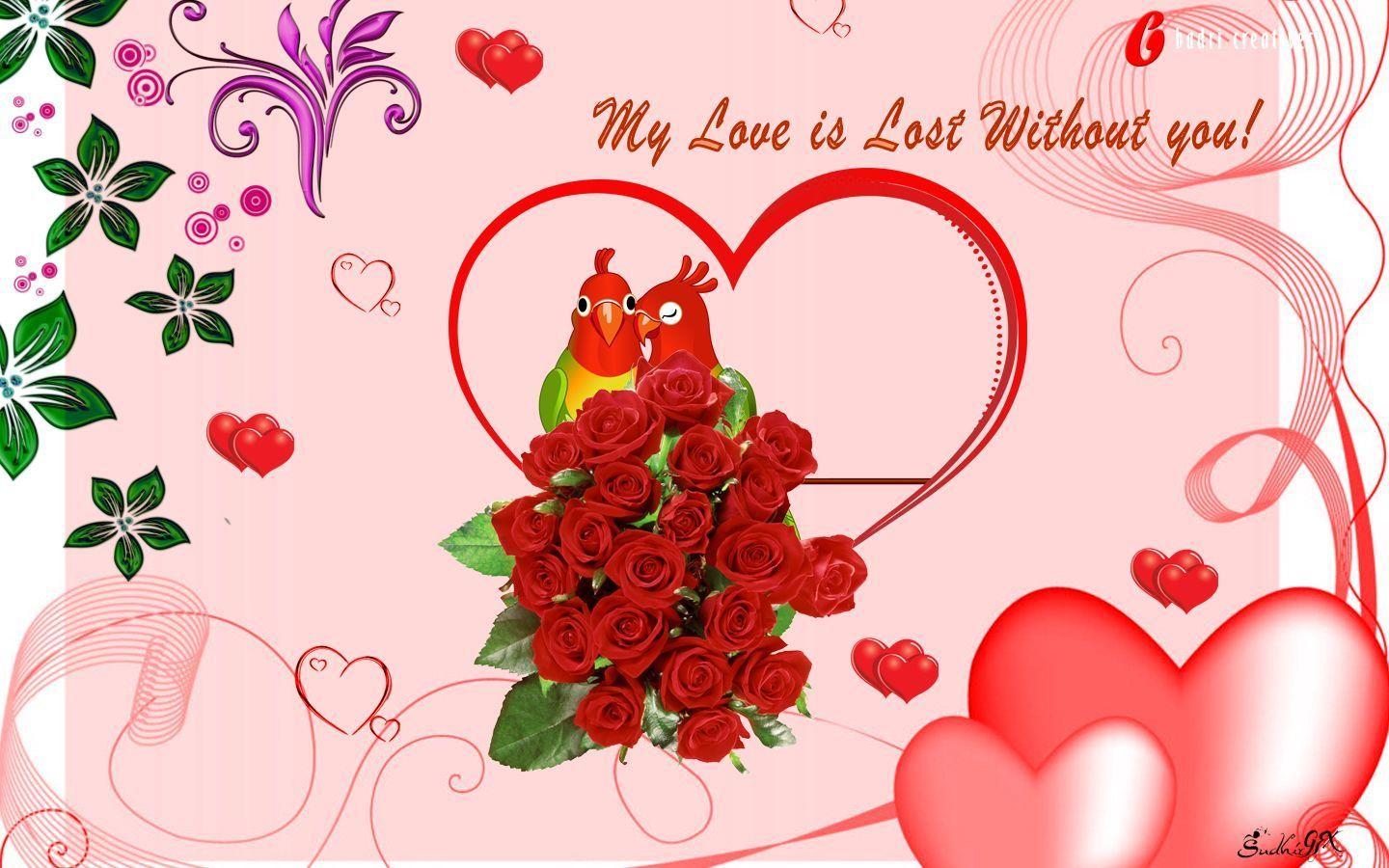 Valentines For > Pink Love Birds Wallpaper