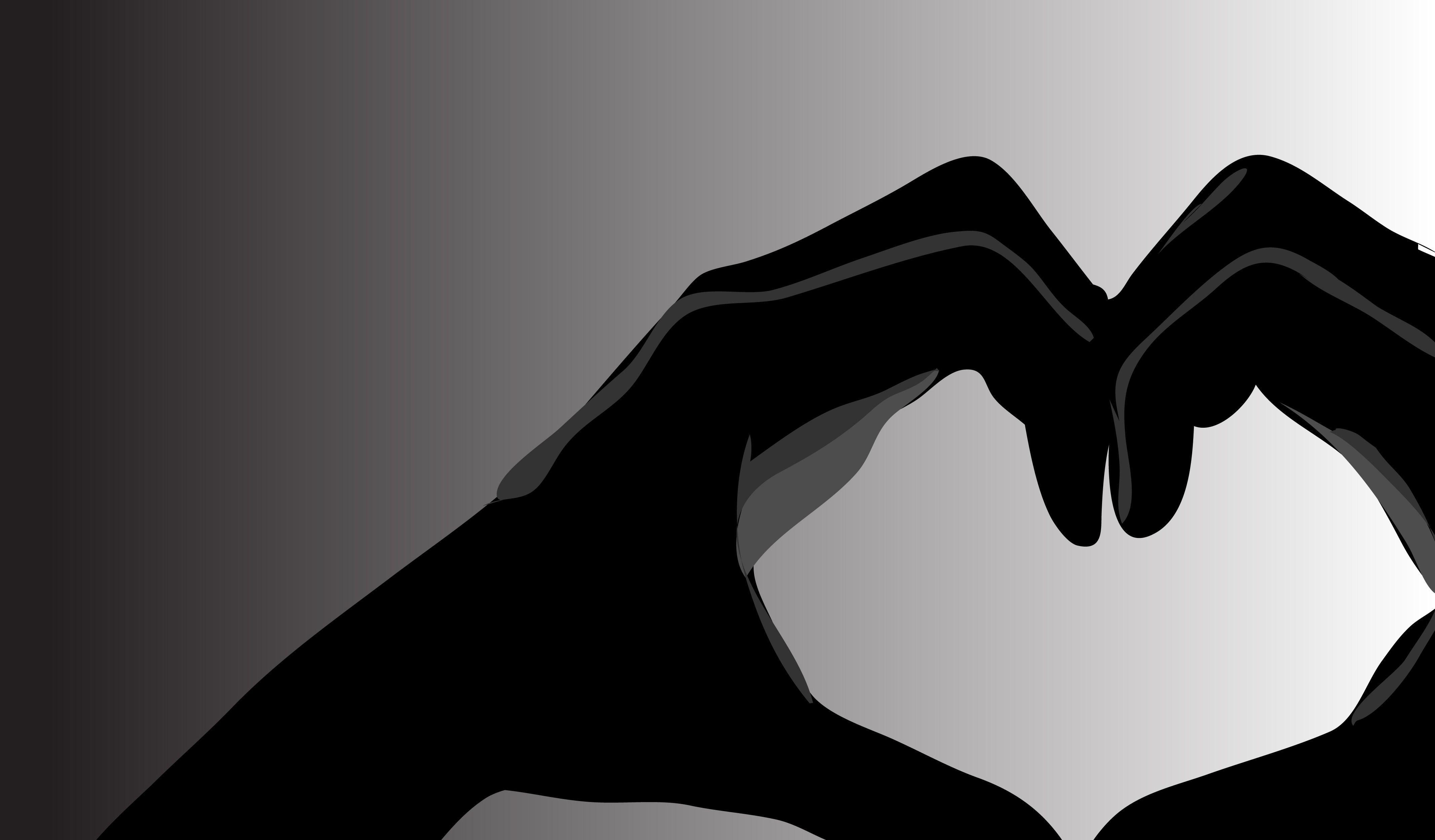 Love Heart Symbol Black and White HD Widescreen. High Definition
