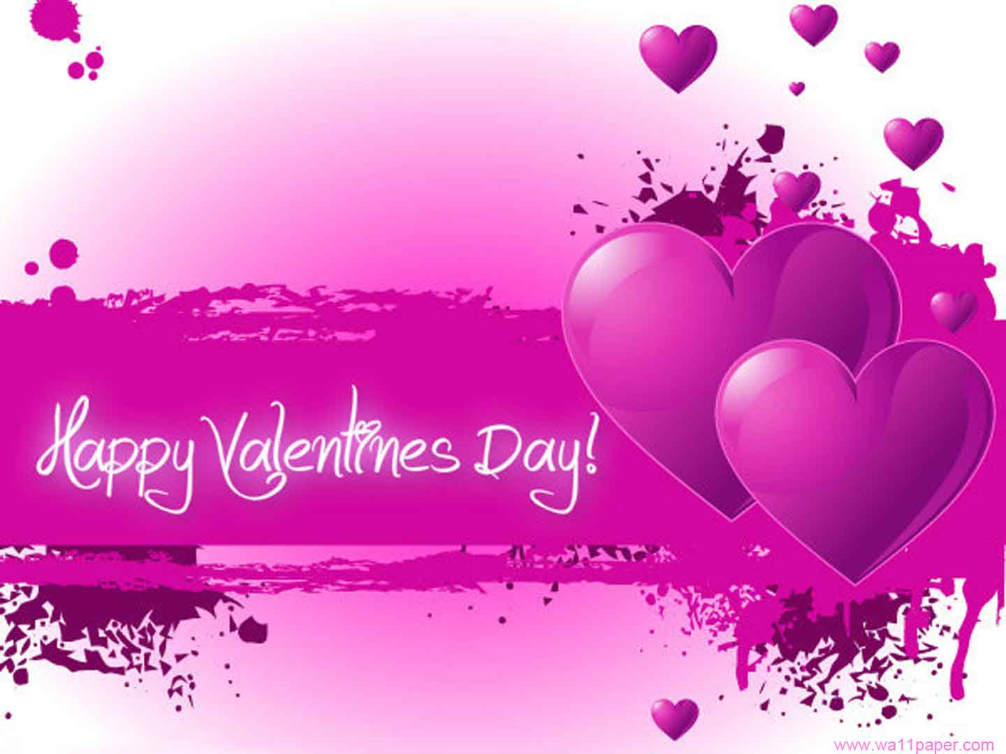 Happy Valentine Day Pink Greeting Card Wallpap Wallpaper
