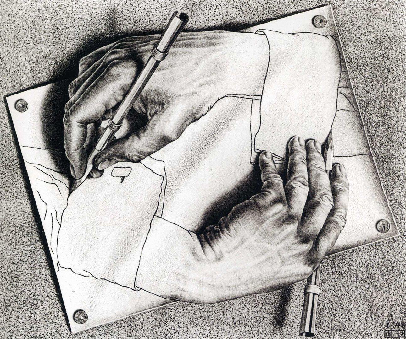Drawing Oneself Illusion M C Escher Art Wallpaper Picture