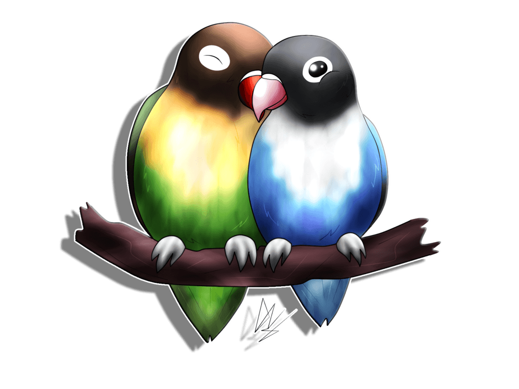 Digital Art On Lovebird Lovers
