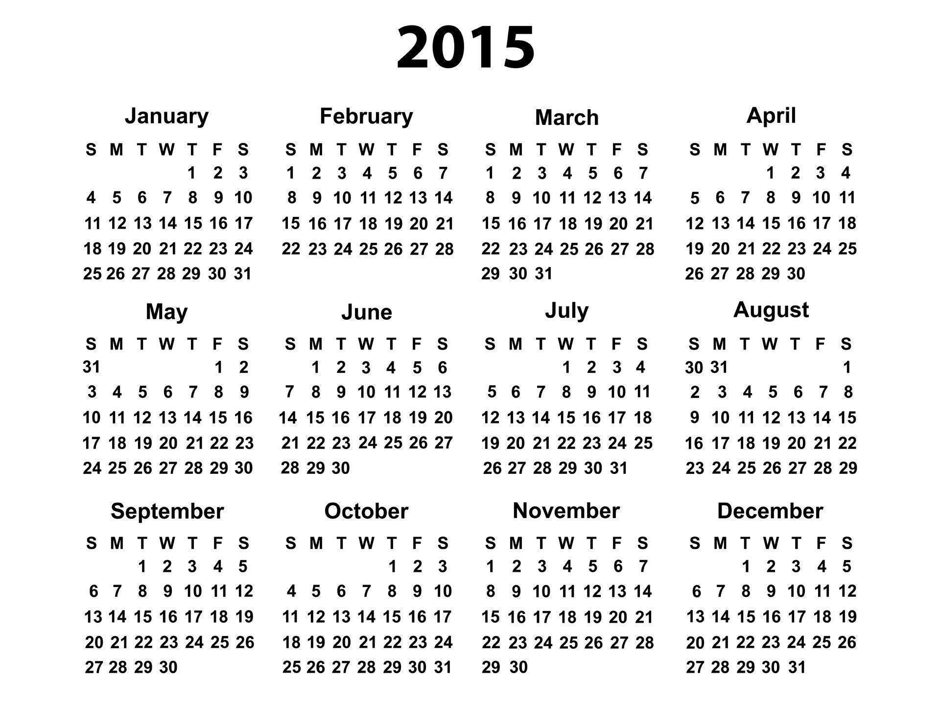 Simple Calendar 2015 Wallpaper Wallpaper Inn