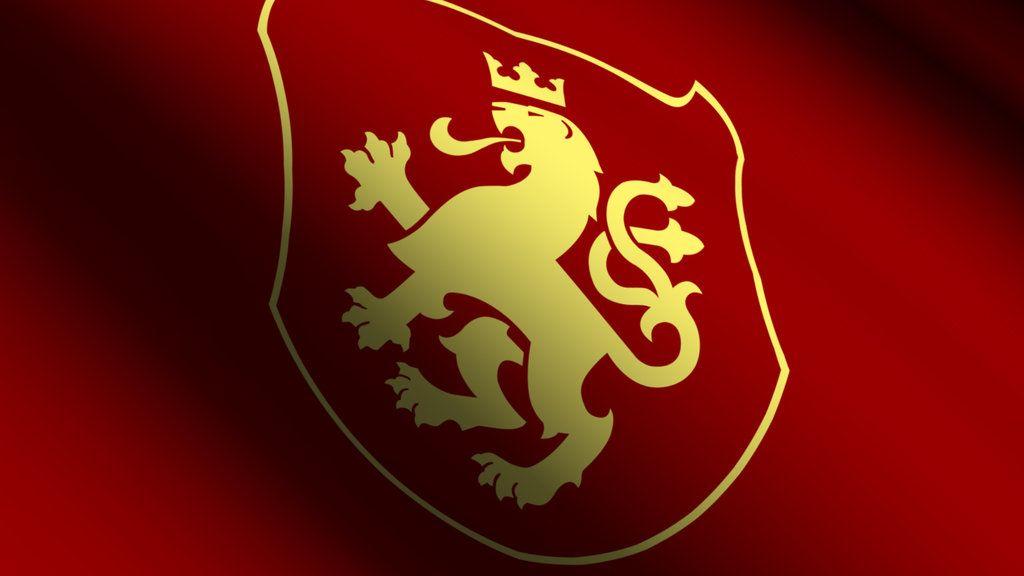 Golden Lion Realistic Flag Wallpaper 1