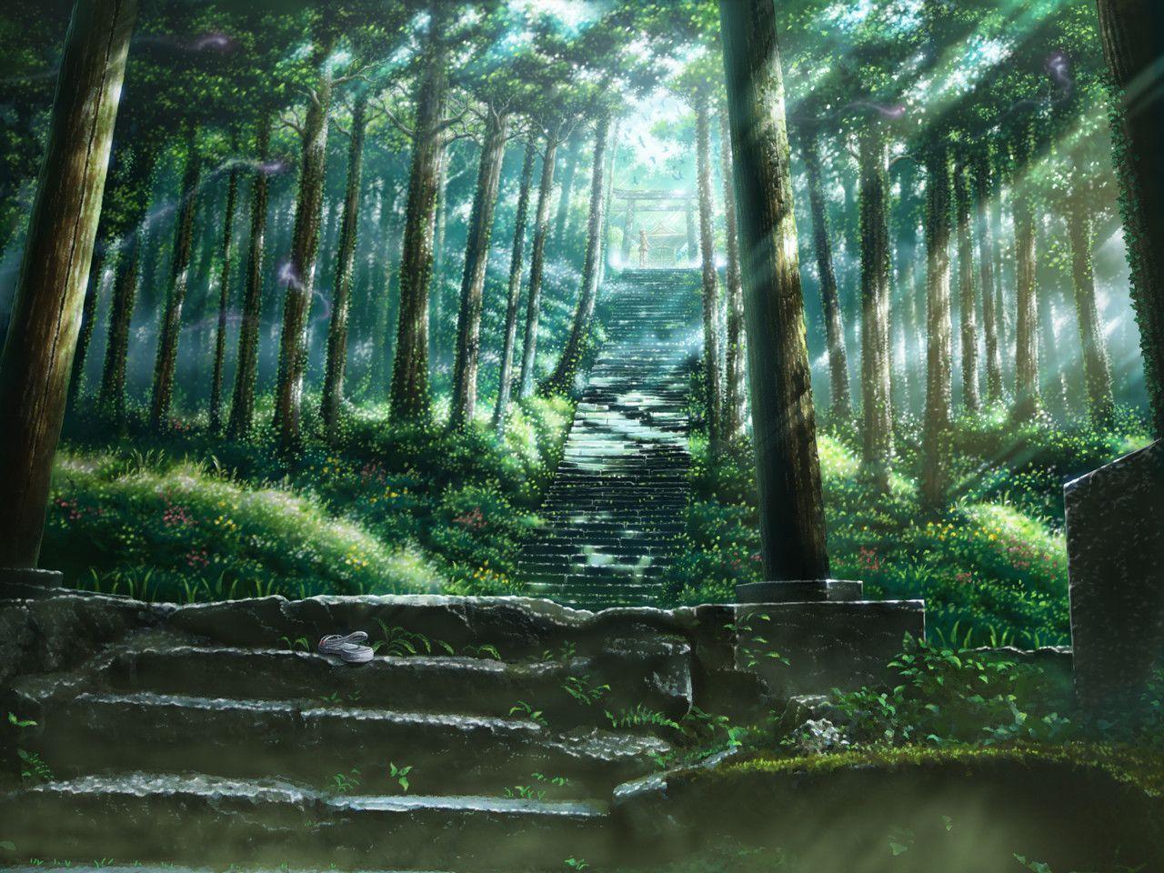 Wallpaper For > Anime Background Forest