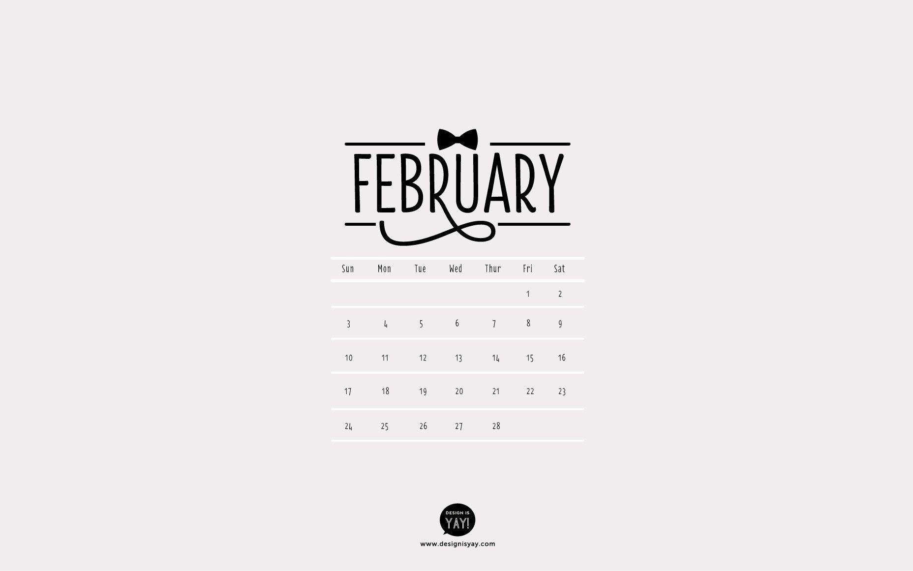 Desktop Wallpaper Calendar: February 2013 Is Yay !
