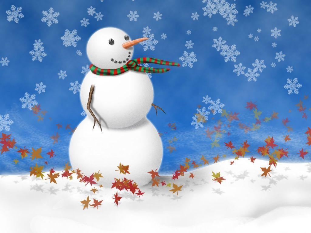 Christmas Snowman Background For Desk HD Wallpaper