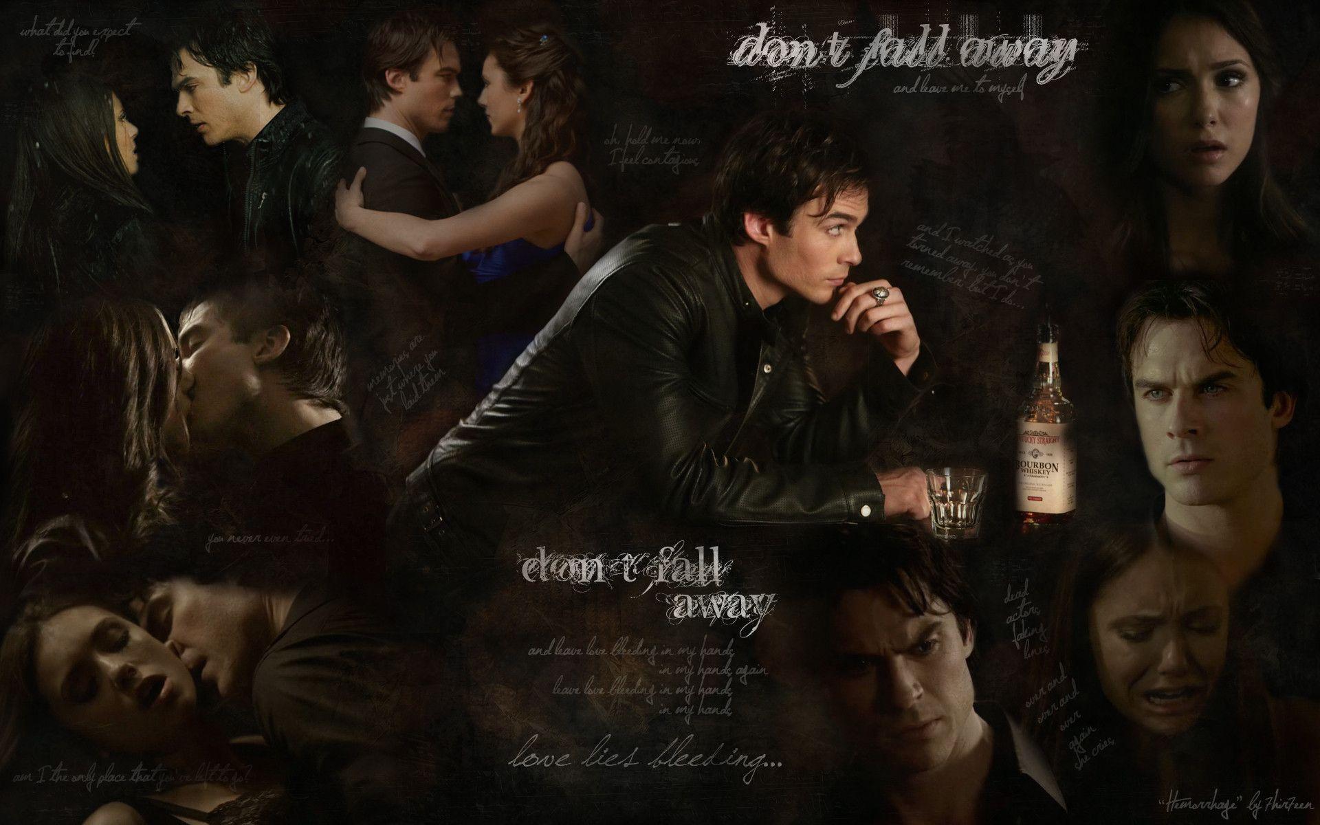 Hemorrhage" - Damon and Elena Vampire Diaries Wallpaper