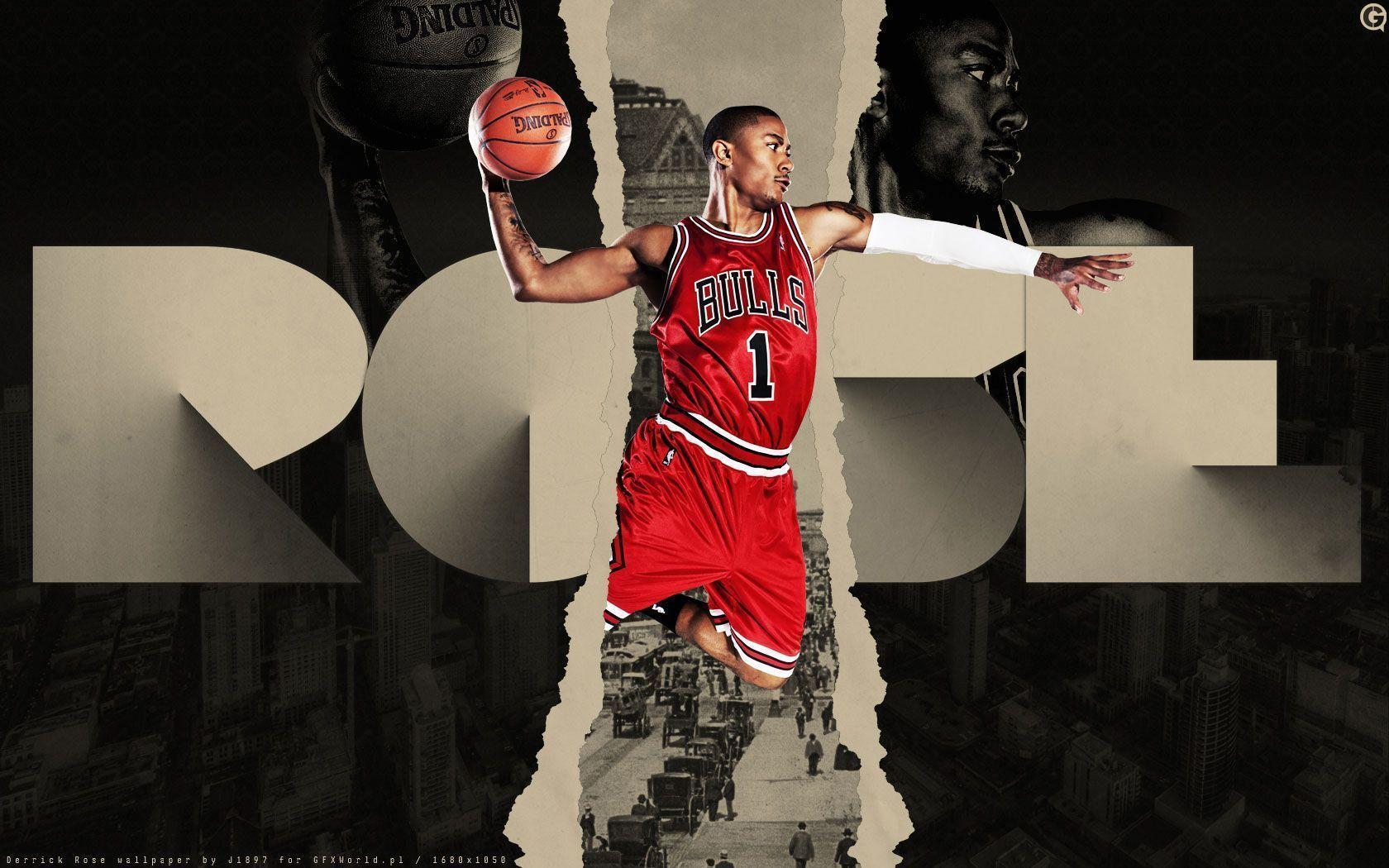Derrick Rose Bulls Number 1 Widescreen Wallpaper. Basketball