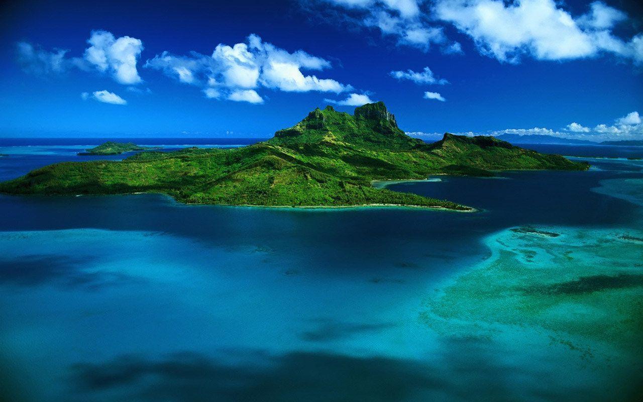 Bora Bora Black And White HD Background & Islands Wallpaper