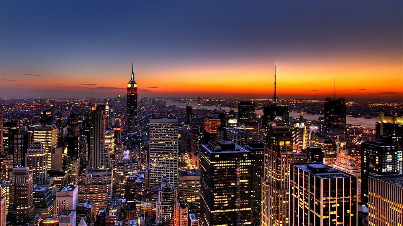 Skyscrapers United States Ny City Wallpaper With 1366X768