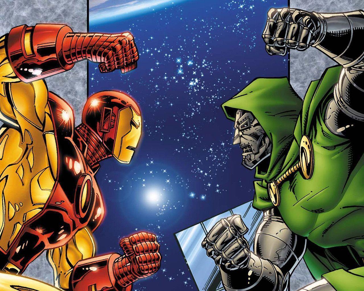 Iron Man vs. Doctor Doom Hyper Combo Wallpaper!