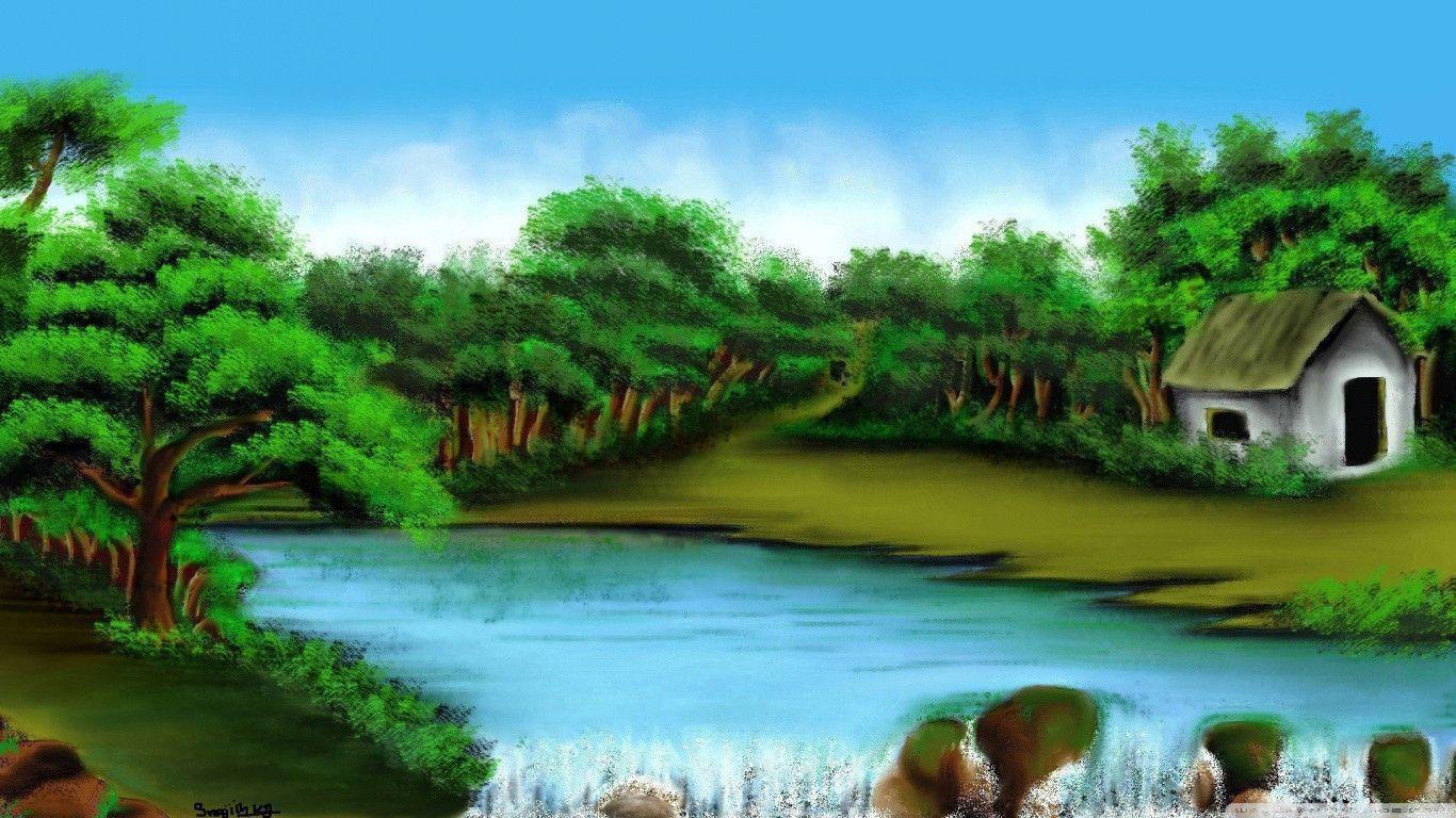 How to draw easy scenery drawing with oil pastel landscape village scenery  drawing step by step from pakitik diso 240 Watch Video - HiFiMov.co