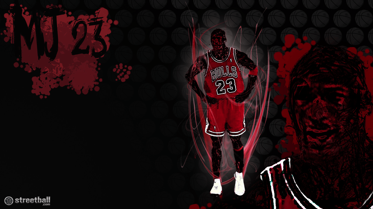 MJ Jordan 23 Basketball Illustration Wallpaper