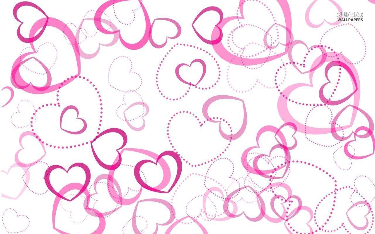 Wallpaper For > Pink Hearts Wallpaper