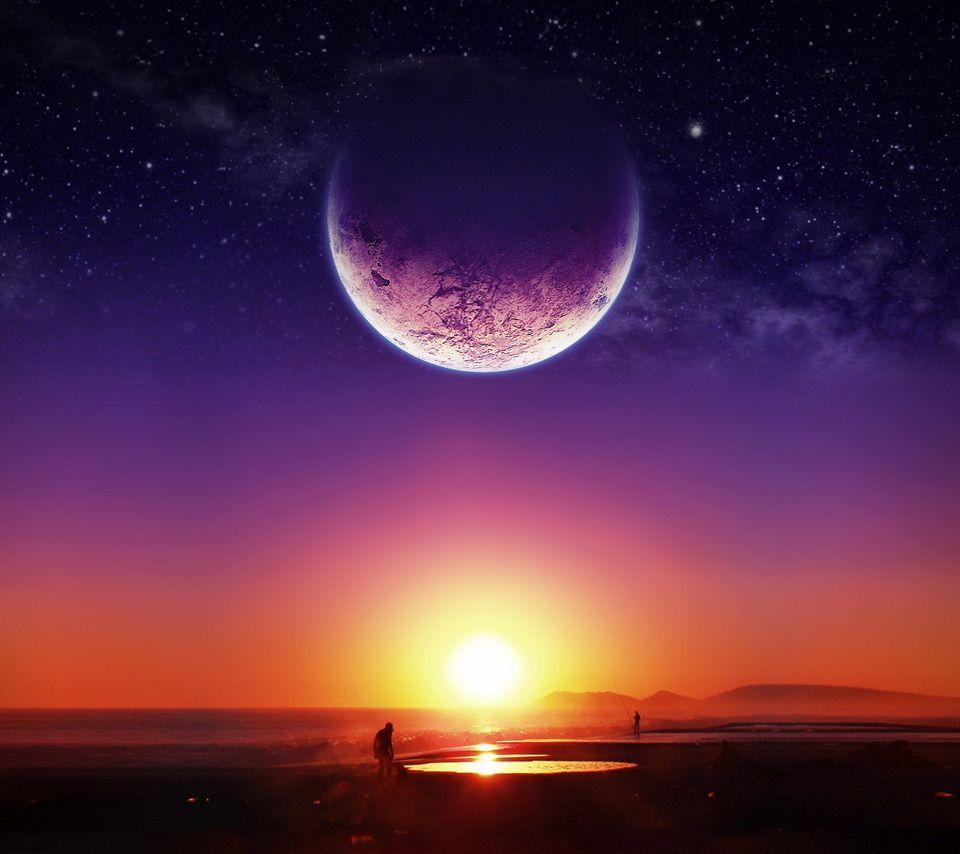 image For > Moon And Sun Background
