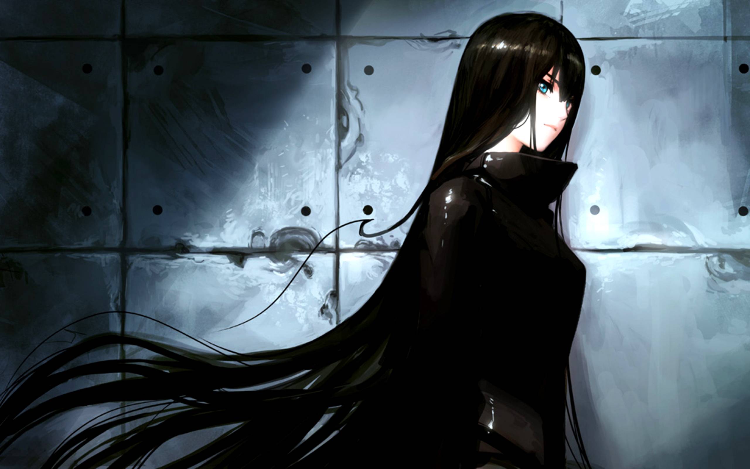 Download A dark anime girl with mysterious eyes Wallpaper