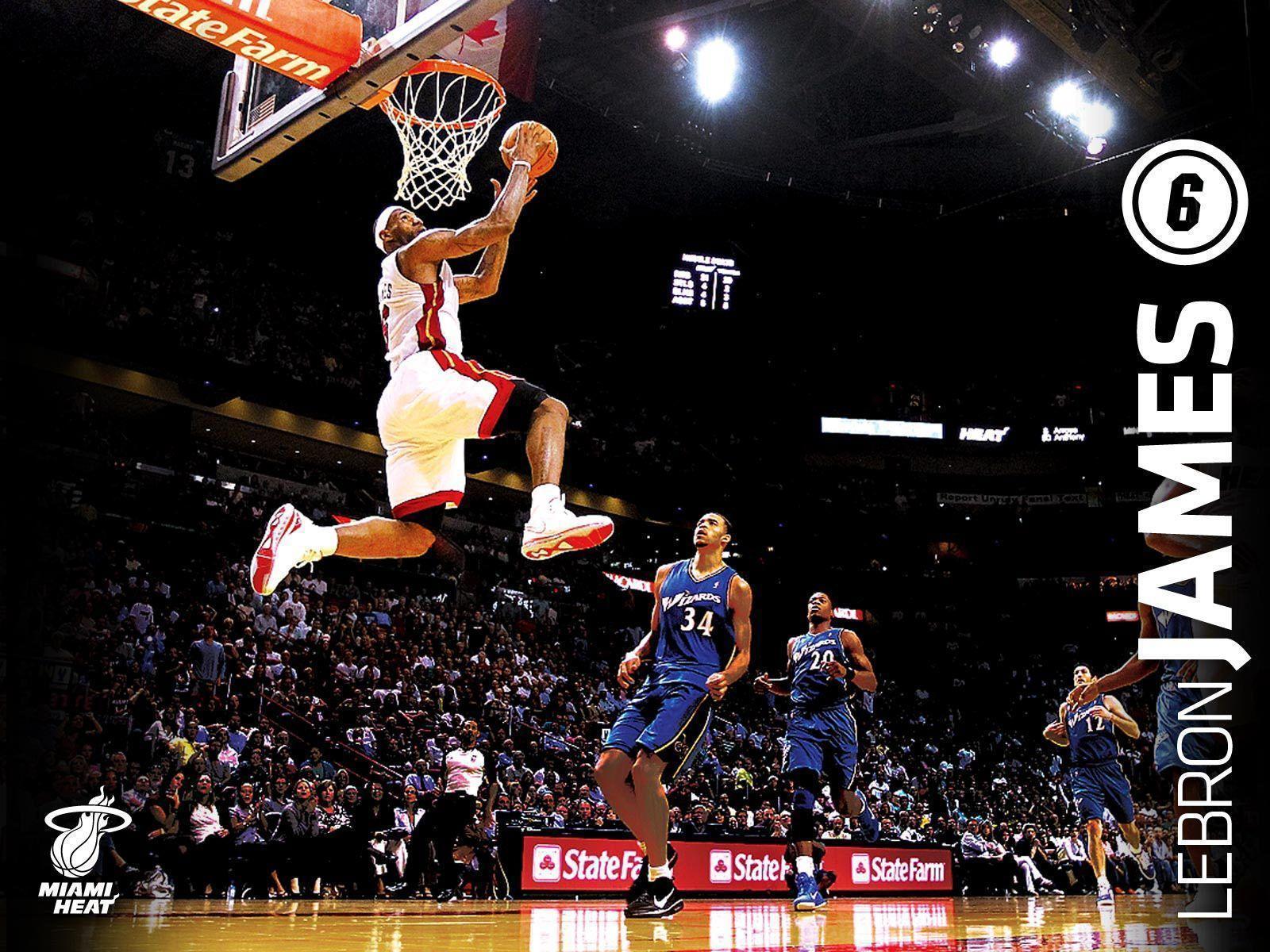 Wallpapers For > Lebron James Dunk Heat Wallpapers