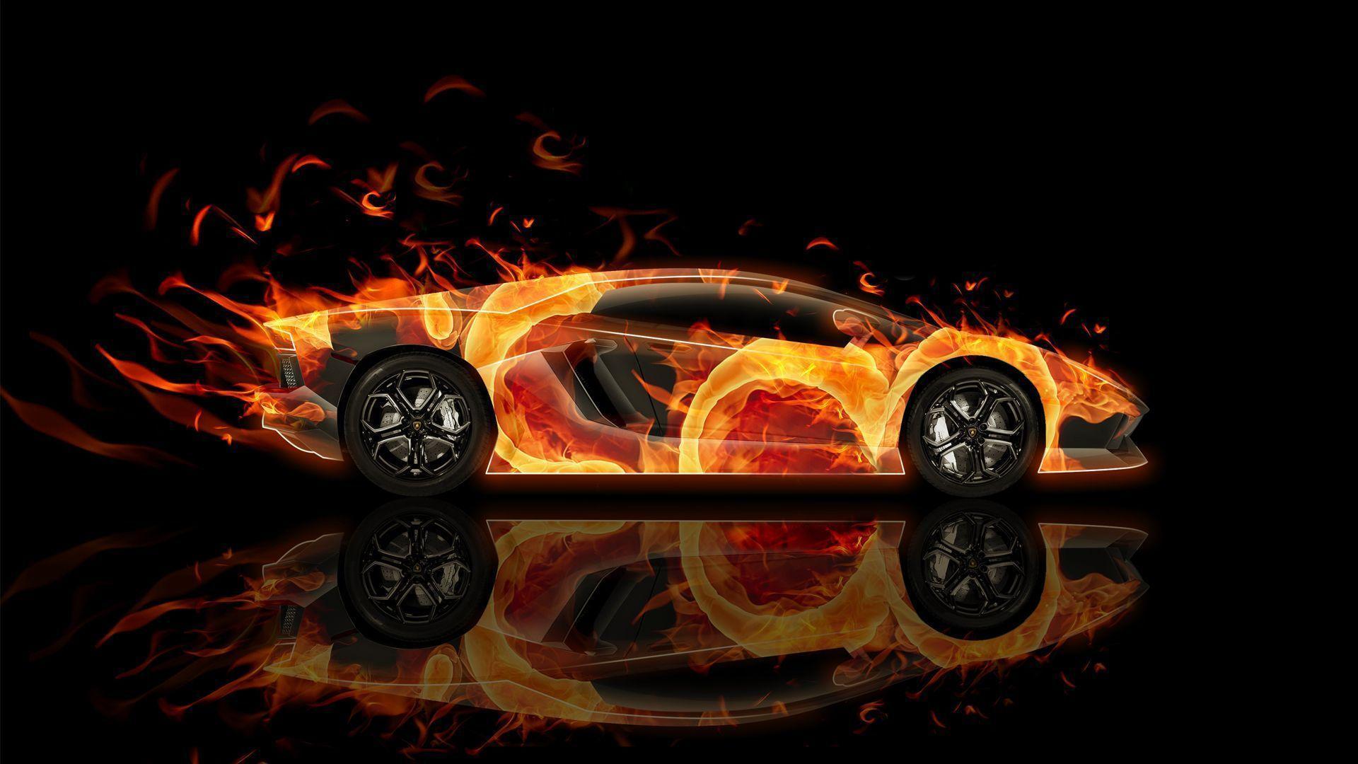 Lamborghini Aventador Fire wallpaper