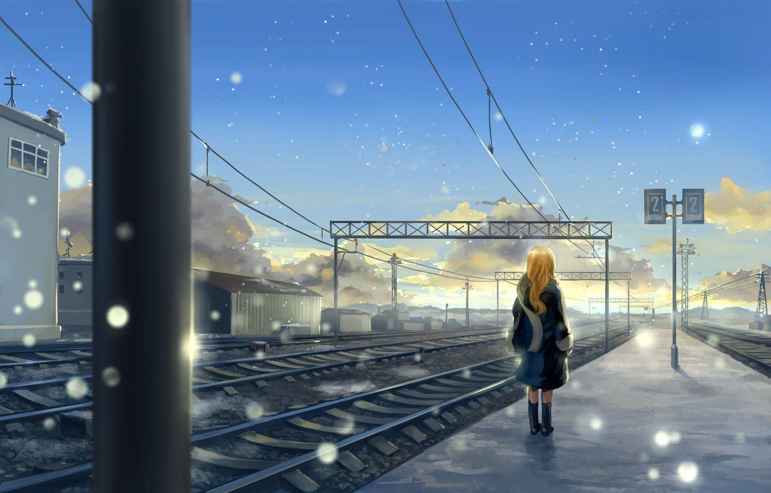 wallpaper anime snow scene