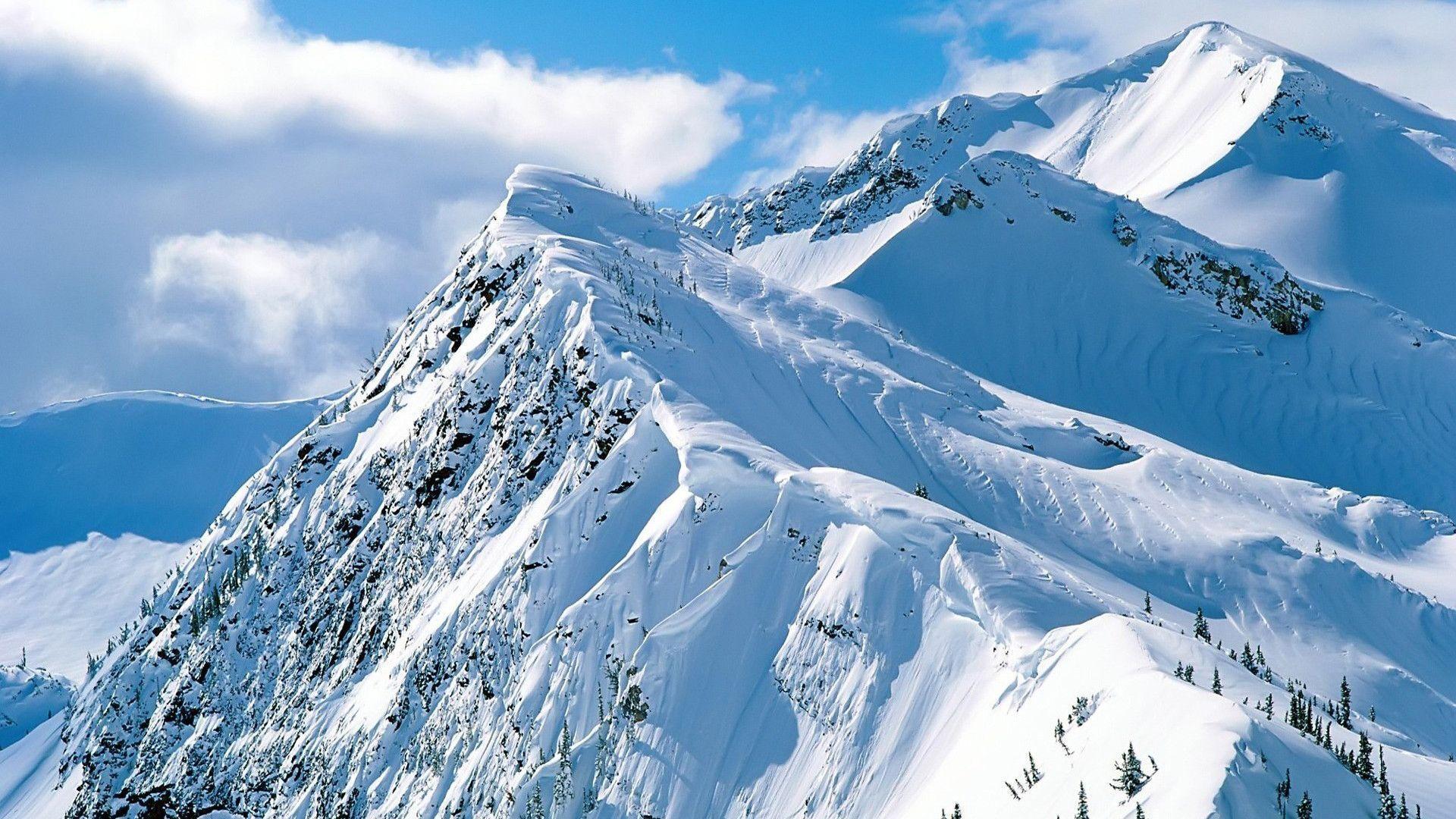 Beautiful Snowy Mountain Widescreen Wallpaper HD