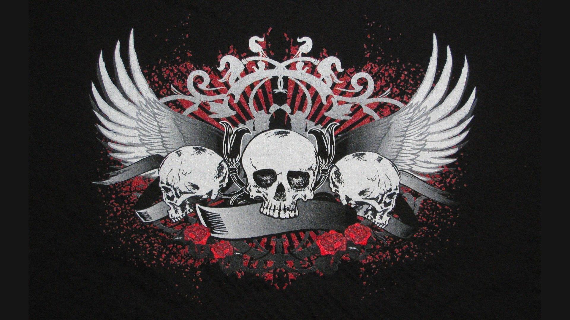 Demmon Flaming Skulls Vector Wallpaper Blood 1920x1080PX