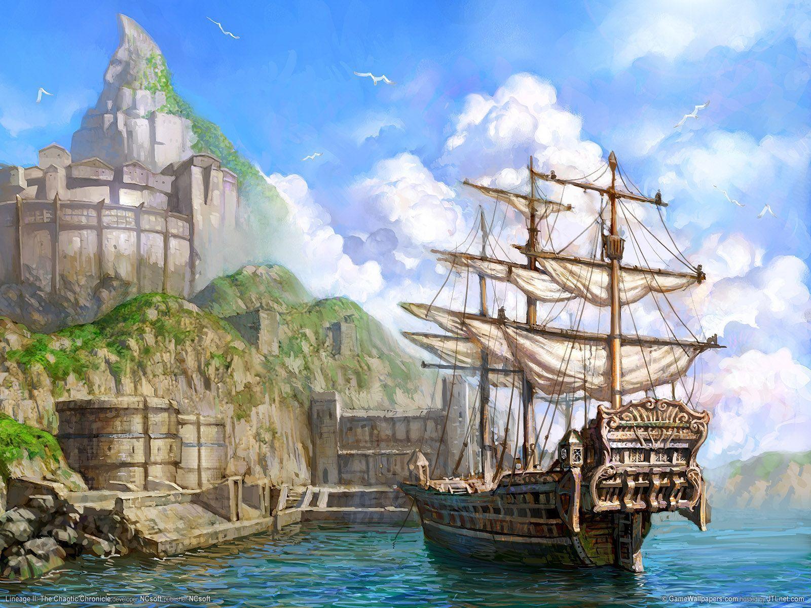 Galleon Ship Lineage Ii The Chaotic Chronicle Wallpaper Picture