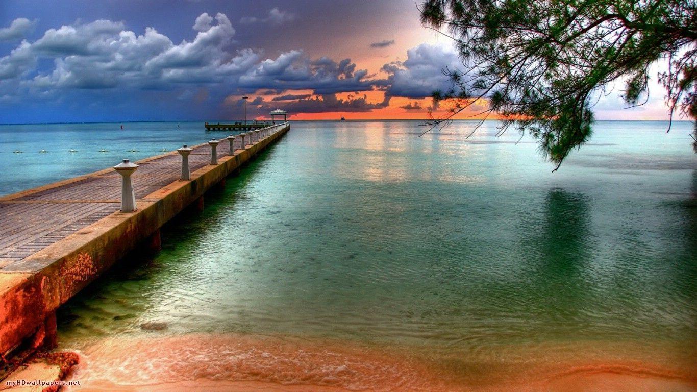 Beach sunset Desktop Wallpaper, HD Wallpaper Download
