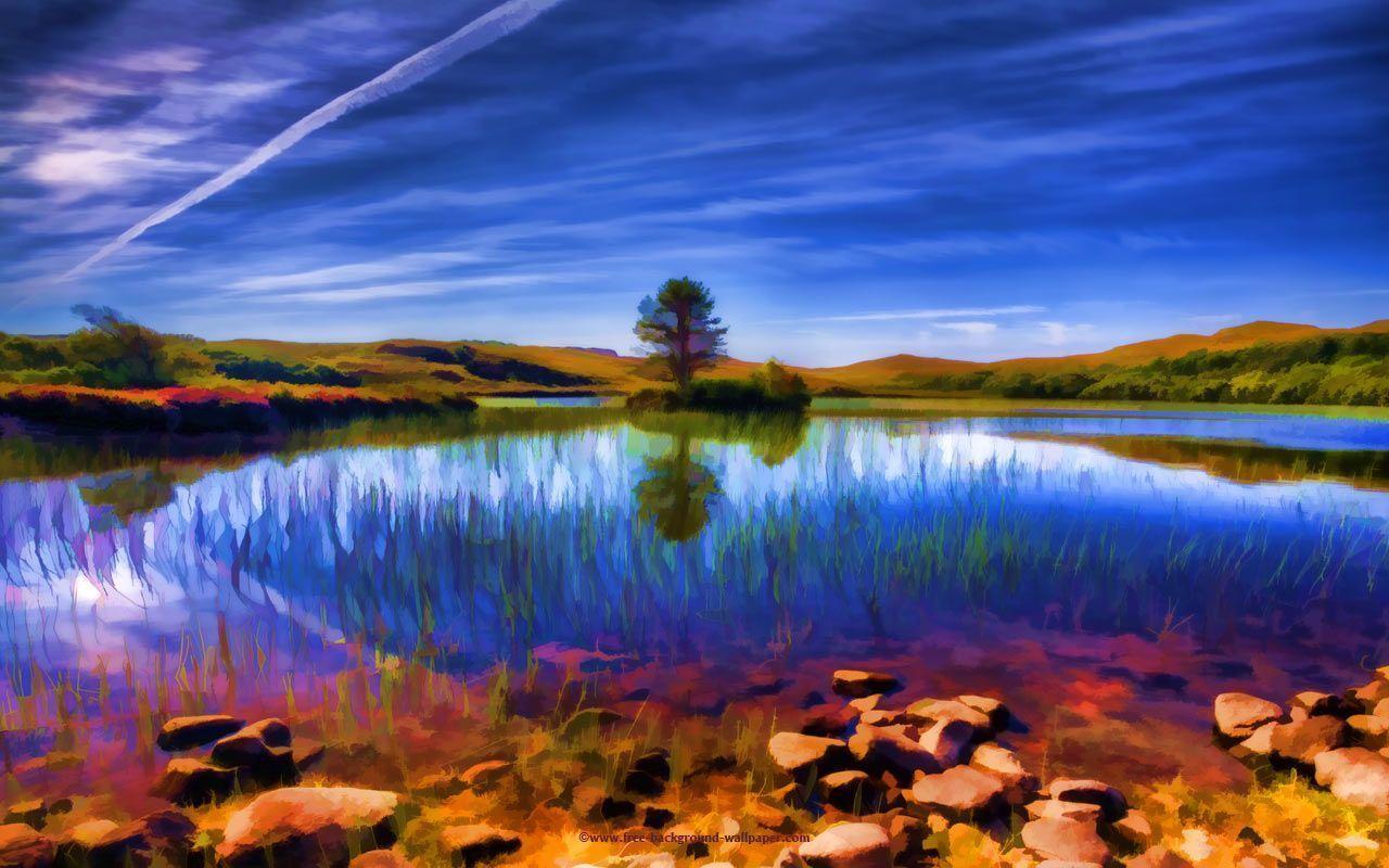 Beautiful Loch in Summer Beautiful Wallpaper Background