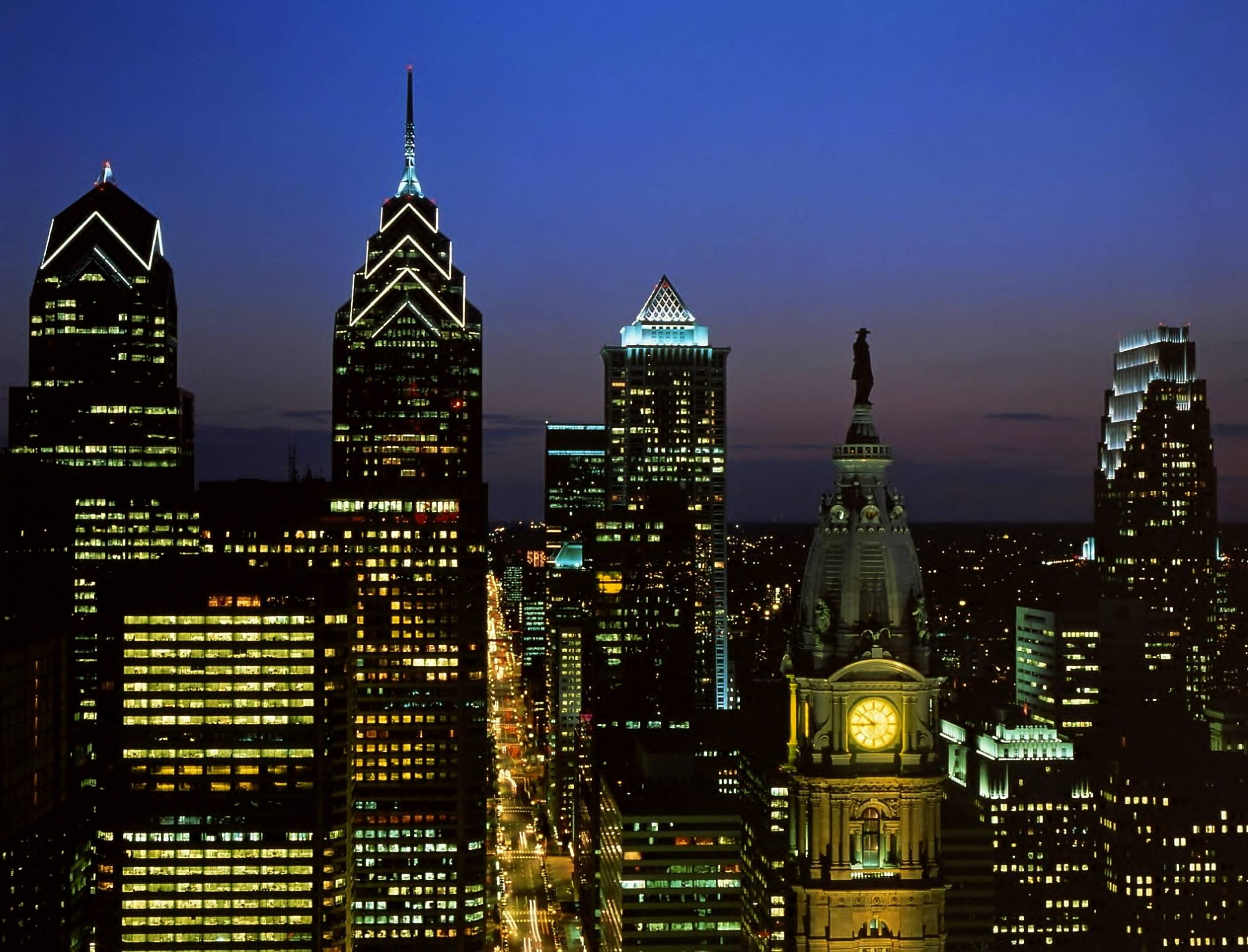 Philadelphia Skyline And Delaware River Philadelphia Pennsylvania