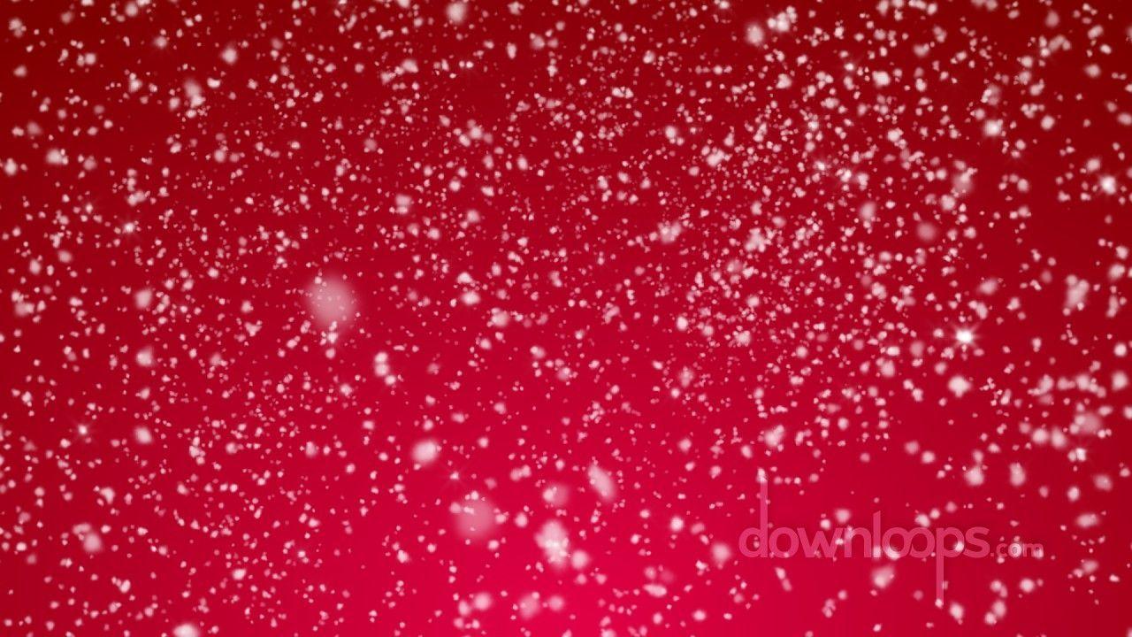 Glittering Snow / Red BG / Christmas Video Loop / Animated