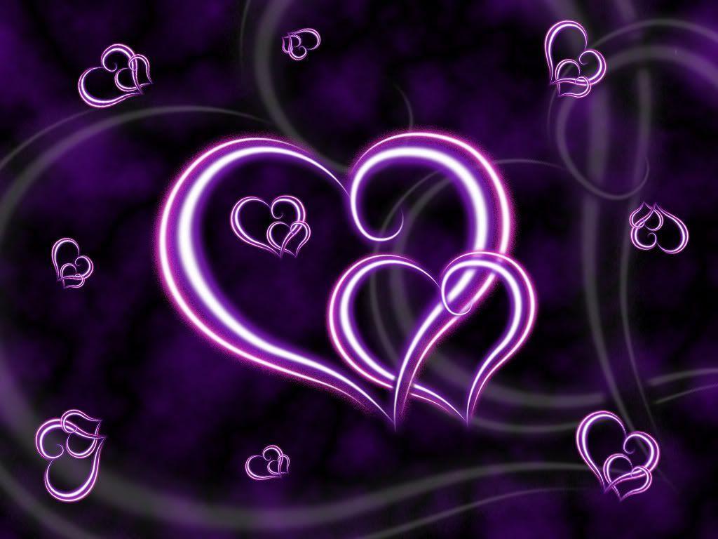 Wallpaper Purple Hearts Heart Desktop Background 1024x768PX