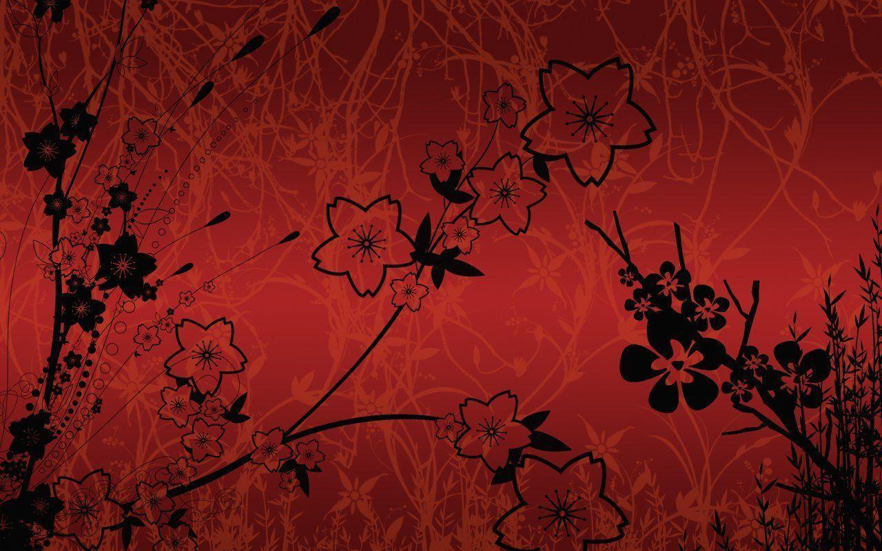 Red Flowers Graphic Arts Wallpaper: Red Flower Wallpaper