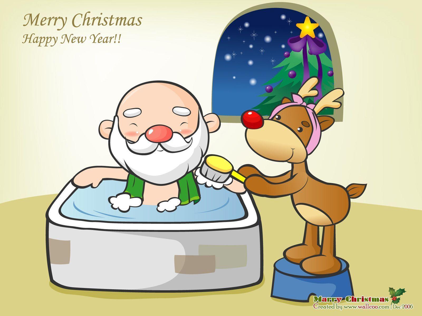 Funny Christmas Illustration Vector Cartoon