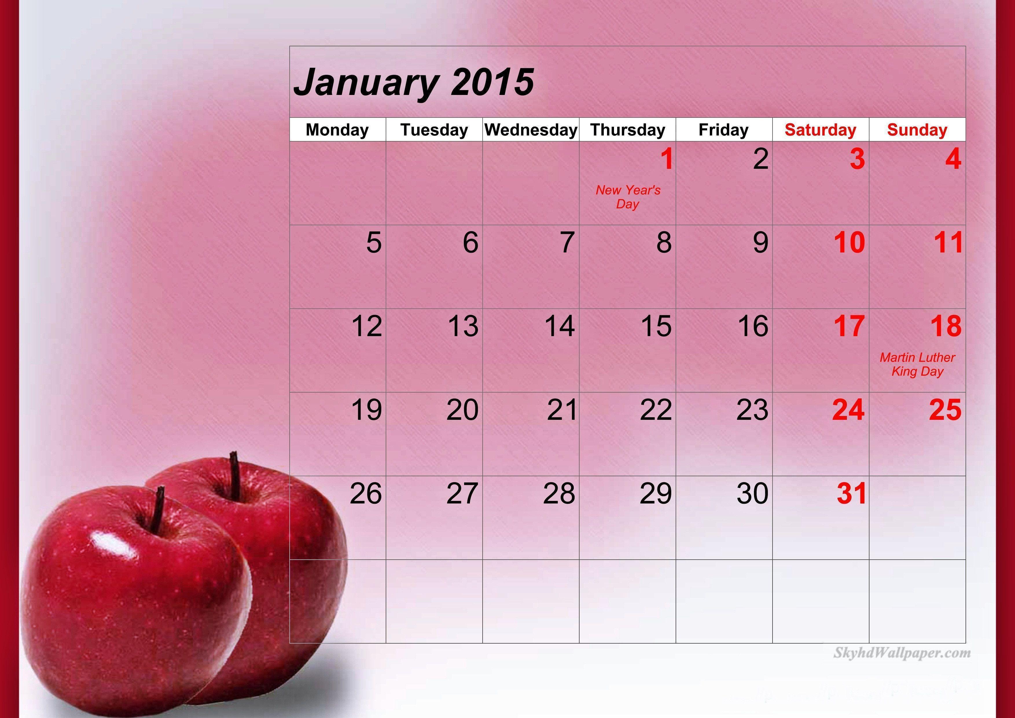 Calendar January 2015. Sky HD Wallpaper