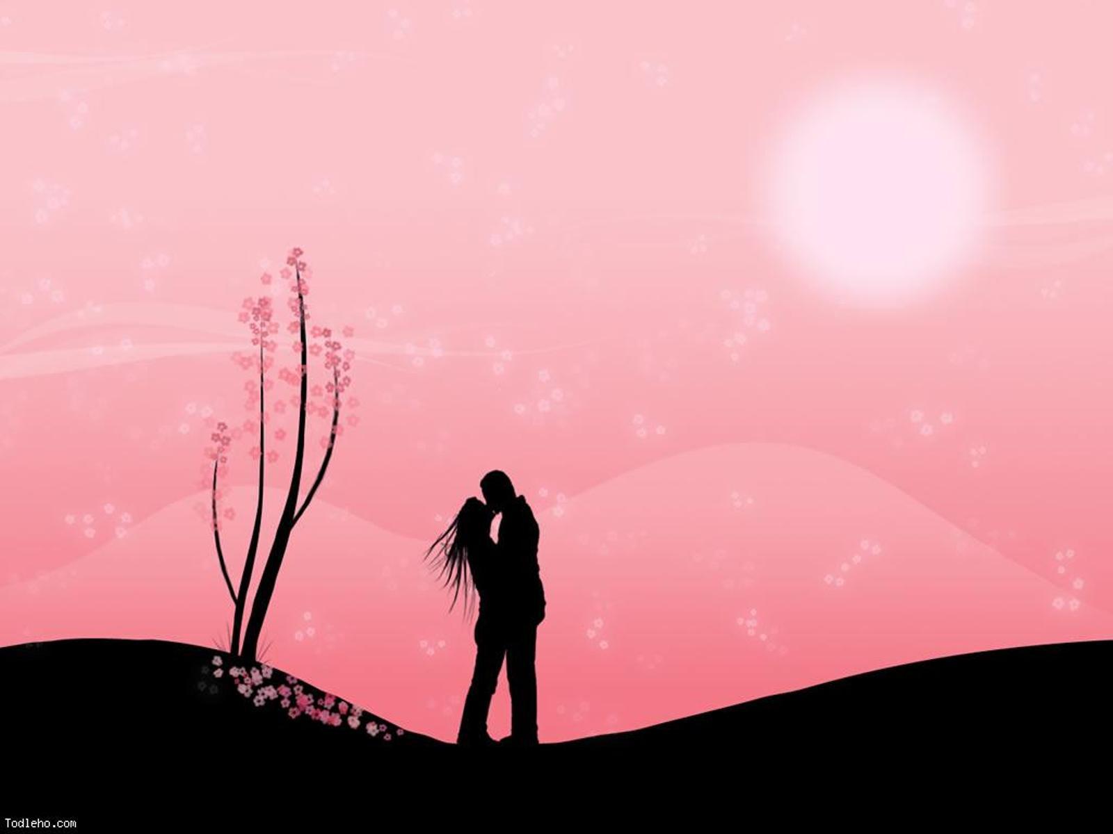 Cute Love Background Sweet Couple Pink Background of Love