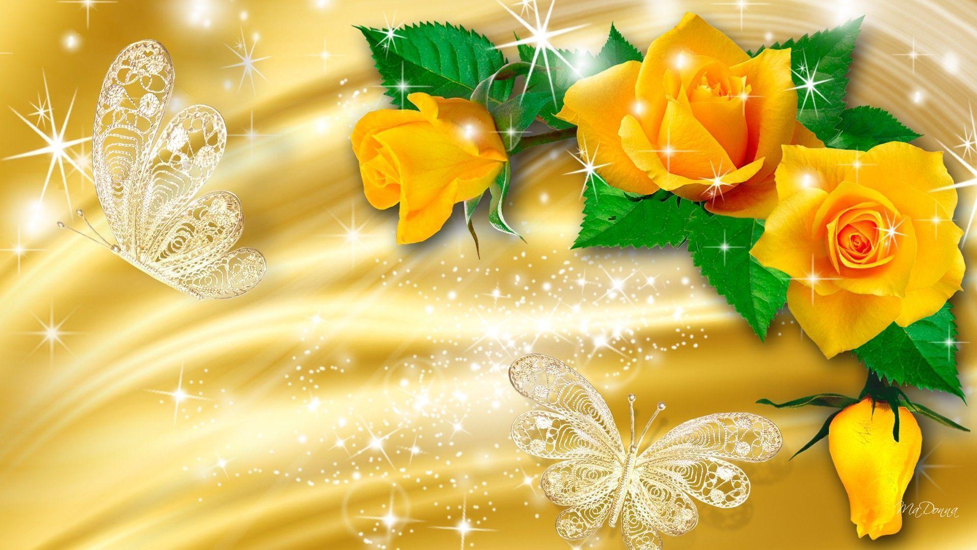 Hoa hồng vàng: Hình ảnh những bông hoa hồng vàng đầy sức sống và đẹp tuyệt vời sẽ chăm sóc tinh thần của bạn, giúp bạn thoát khỏi áp lực cuộc sống và tìm lại cảm hứng và sự lạc quan.