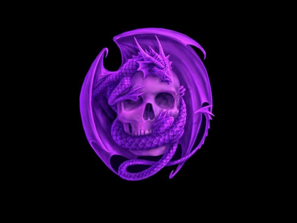 Purple Dragon Skull Purple Background Wallpaper. Purple