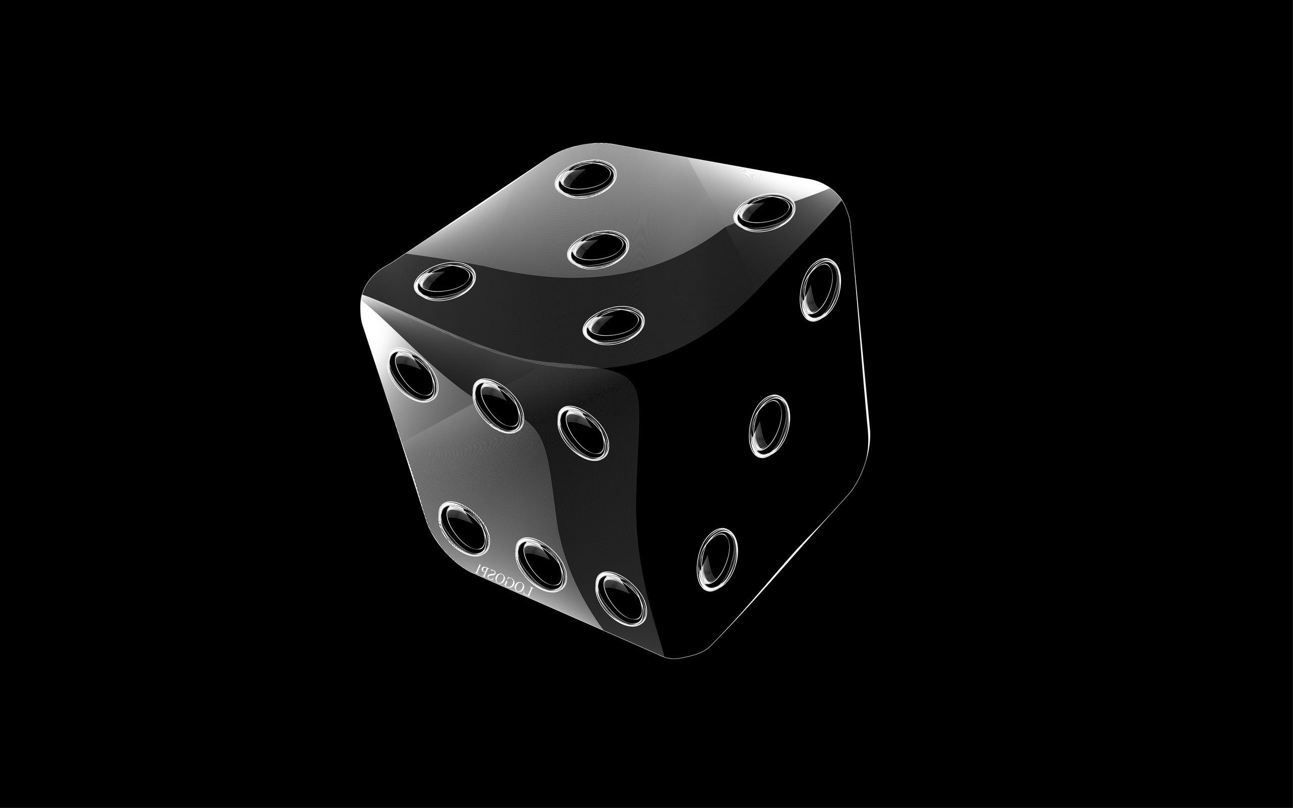 Dice in 3D Design on Black Background Free and Wallpaper