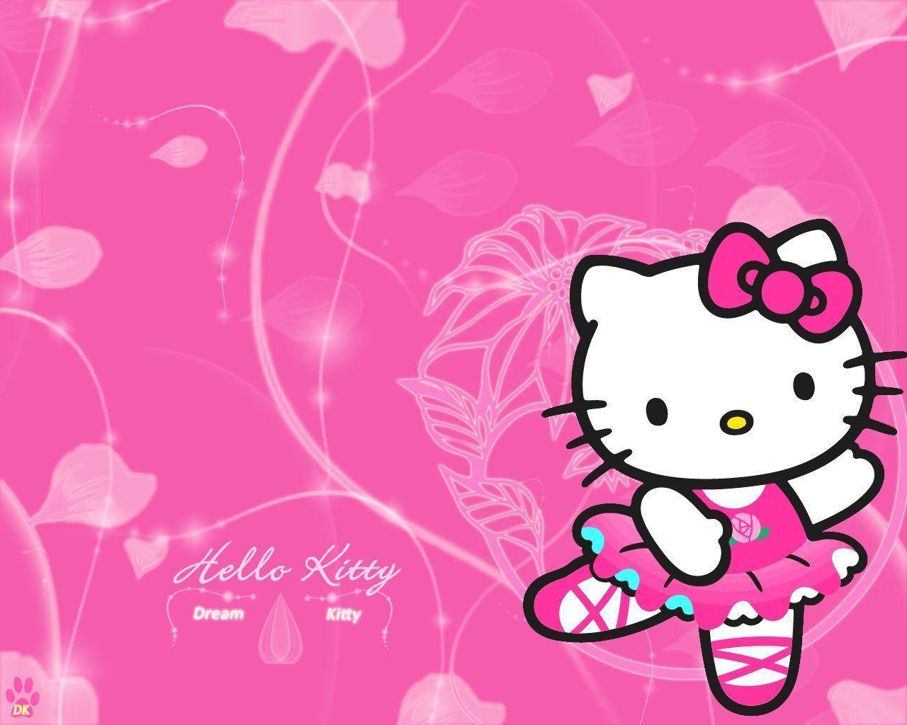 image For > Happy Birthday Pink Background Hello Kitty