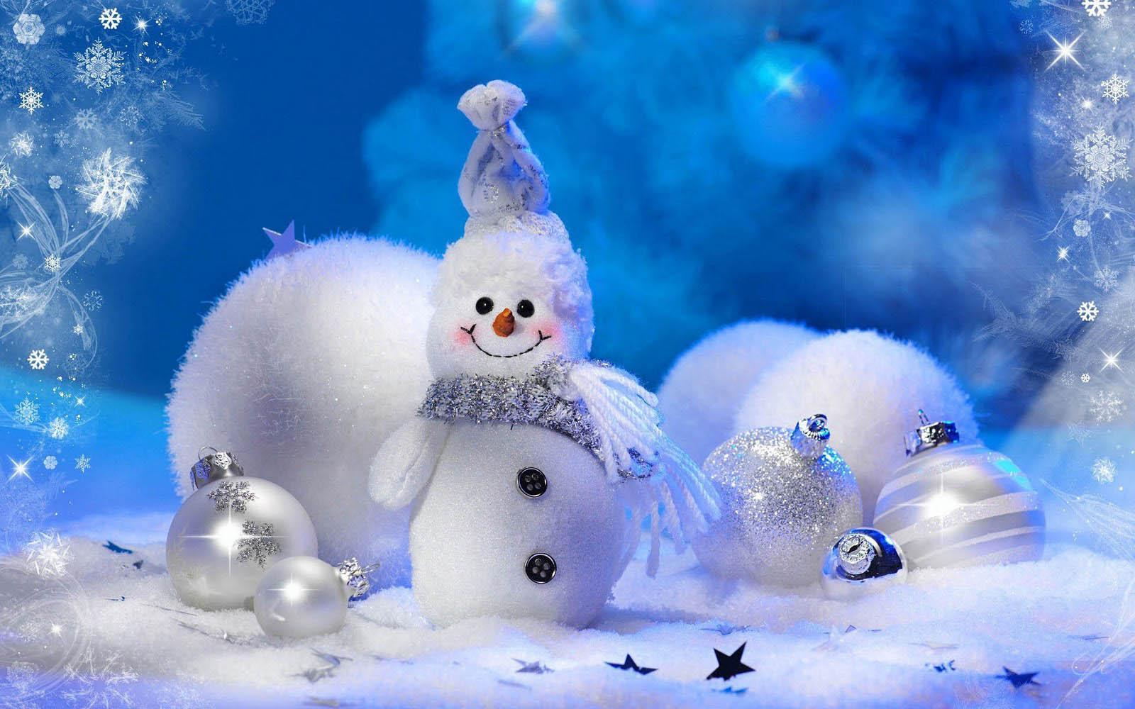 Snowman Christmas Decoration HD Widescreen Wallpaper 1600×1000