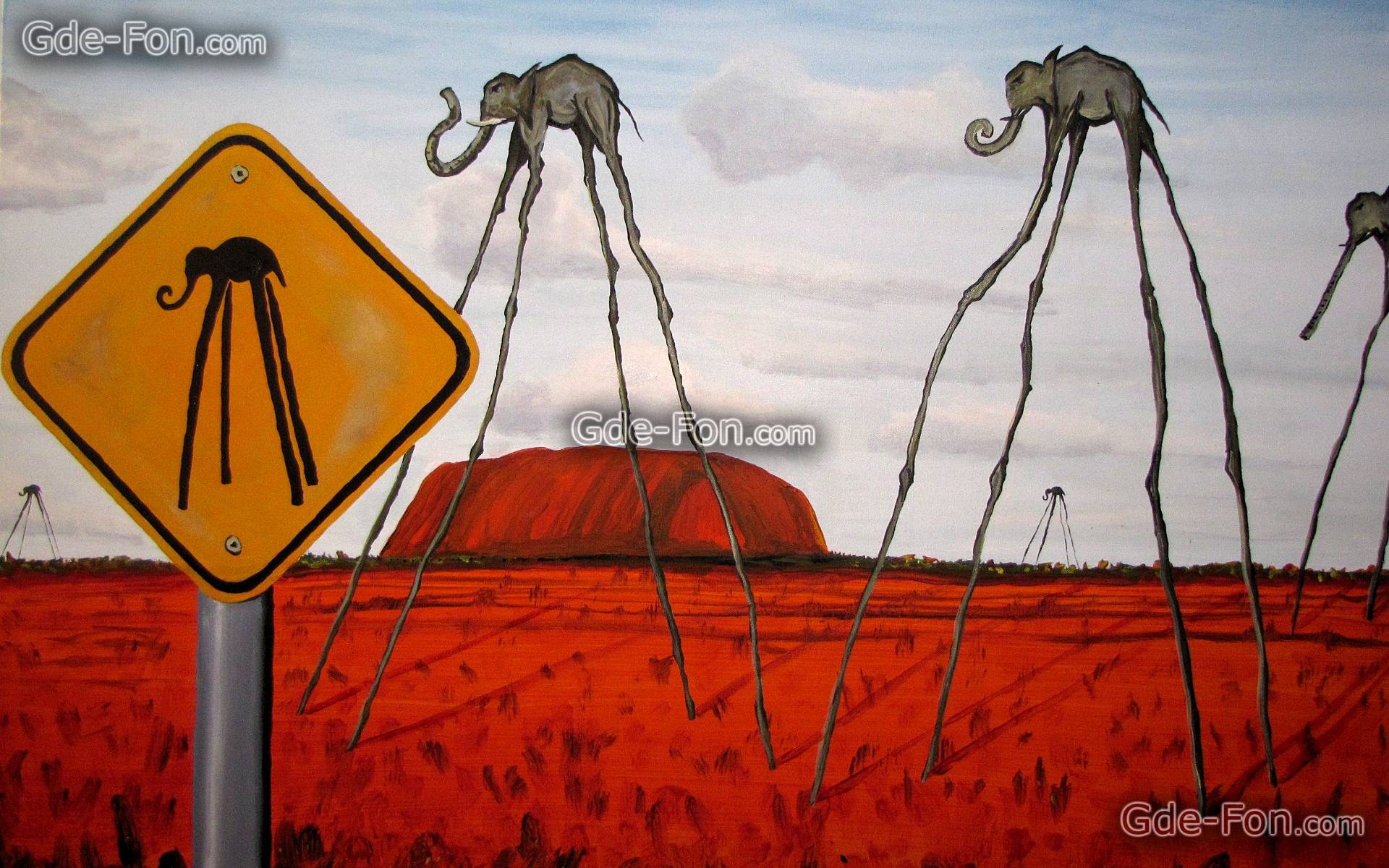 Download wallpaper Salvador Dali, picture, picture, Elephants free