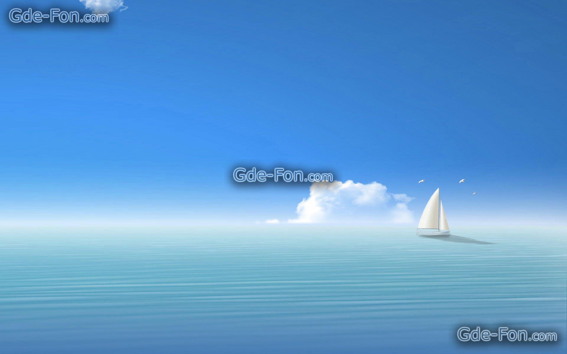 Download wallpaper Sea, sailfish, sky free desktop wallpaper